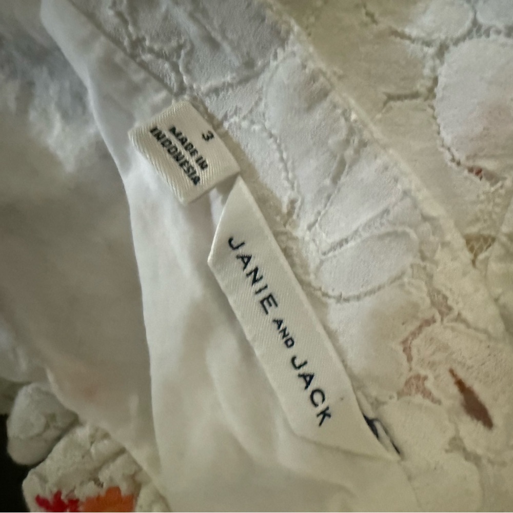 EUC Janie and Jack Embroidered Floral Lace Dress size 3 - Picture 5 of 5